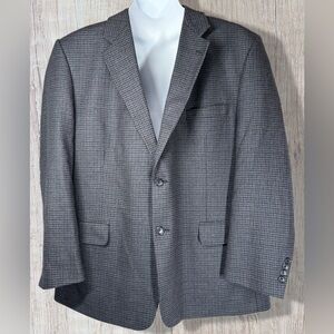 Vintage Houndstooth Classic Blazer for Men 100% Lambswool 44R